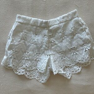 Maje Elegant White Lace Women Shorts